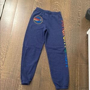 Aviator Nation Navy Joggers with Rainbow Stripe
